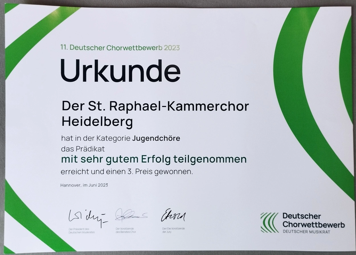 St. Raphael Schulen Heidelberg 2023 Kammerchor dtChorwettbewerb 02