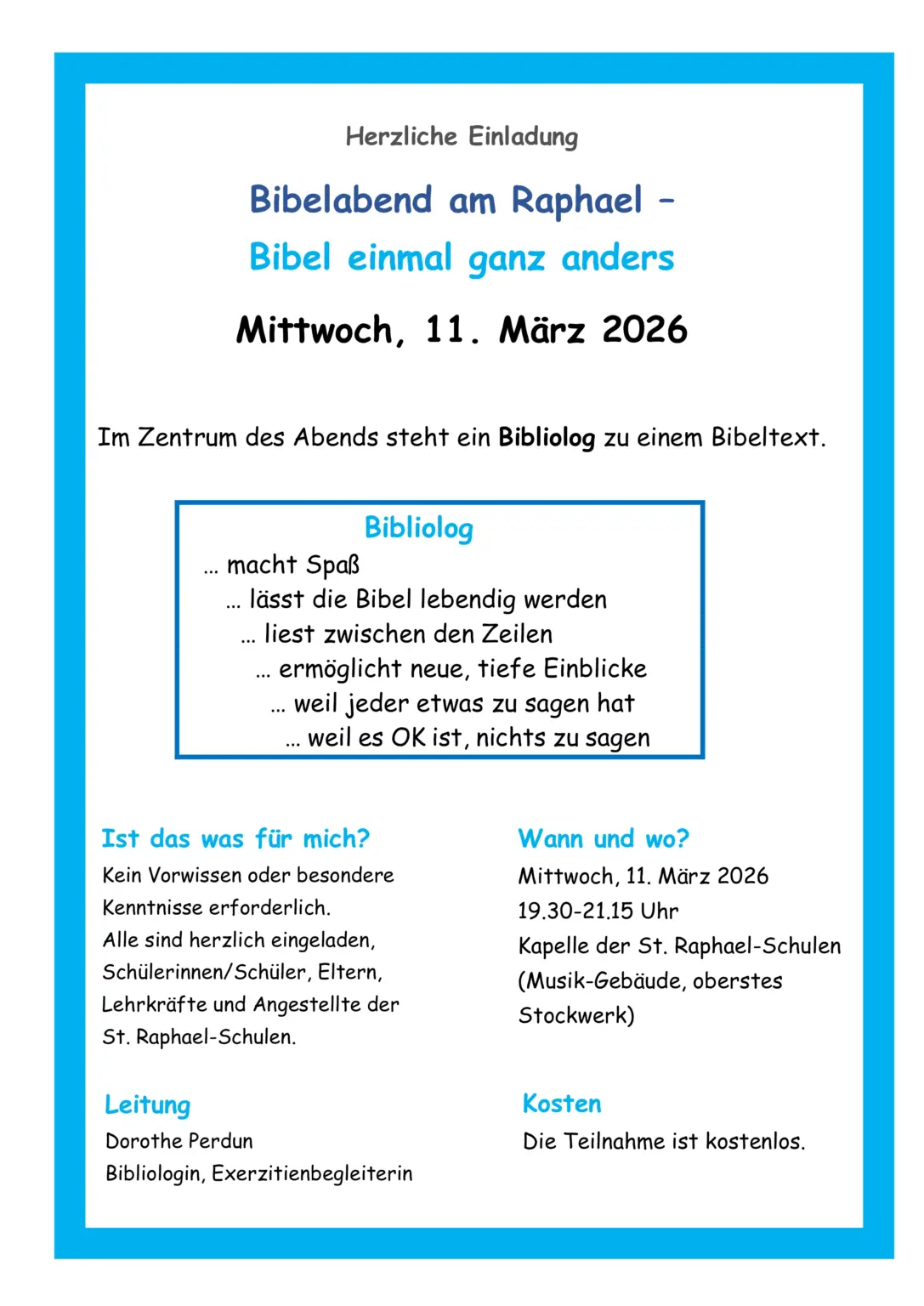 StRaphael HD Flyer BibliologabendRaphael